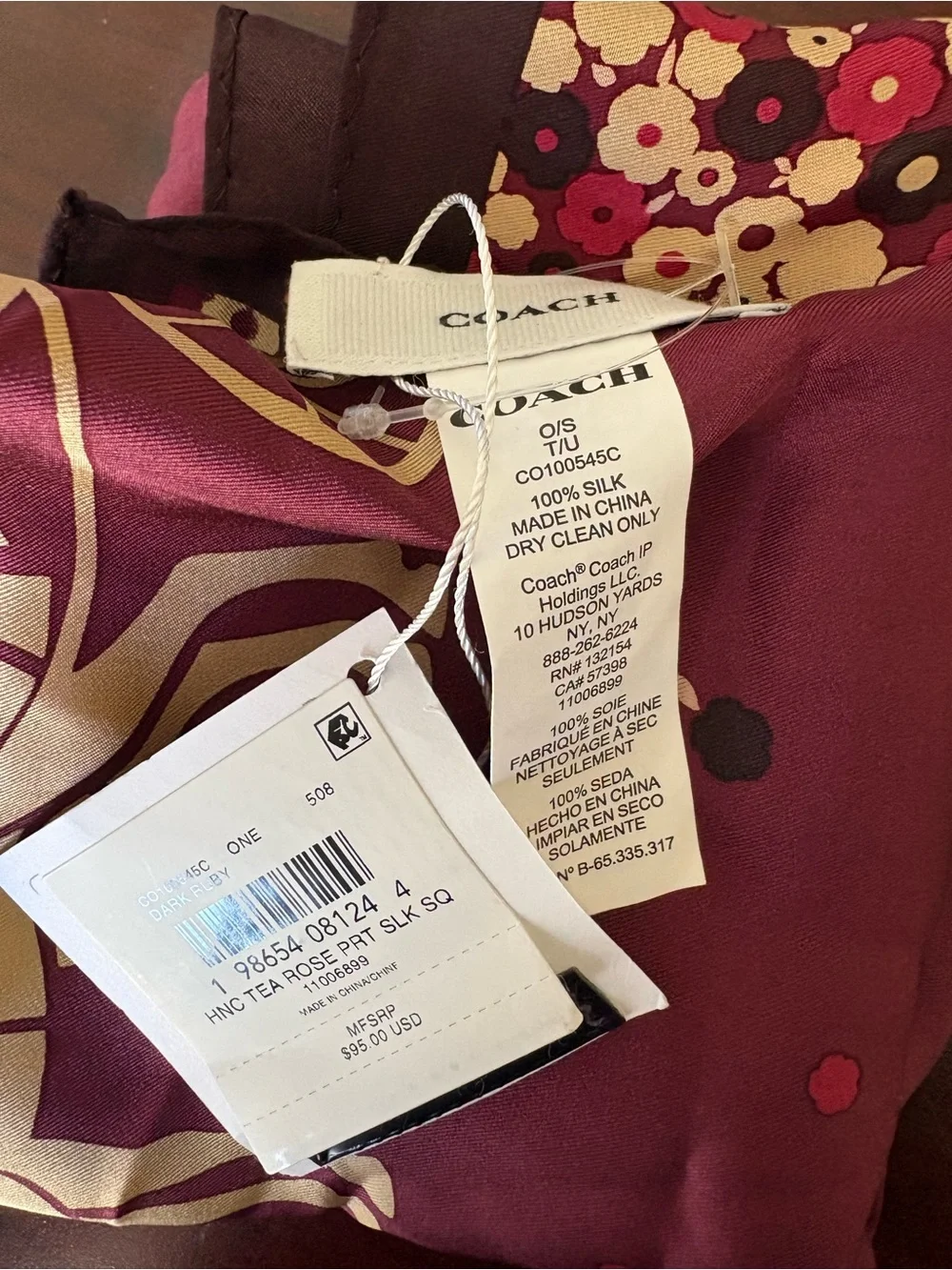 Coach Burgundy Floral Horse & Carriage Throw Blanket